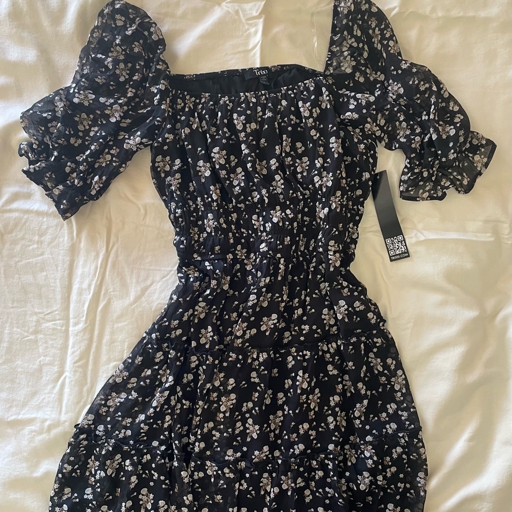 Trixxi Black Floral Mini Dress